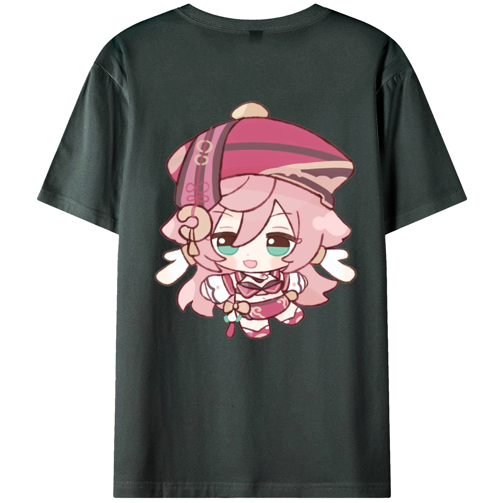 げんし神 ヤンフェイ genshin Yanfei 綿100％ メンズ半袖Tシャツ（バックプリント） 通気性